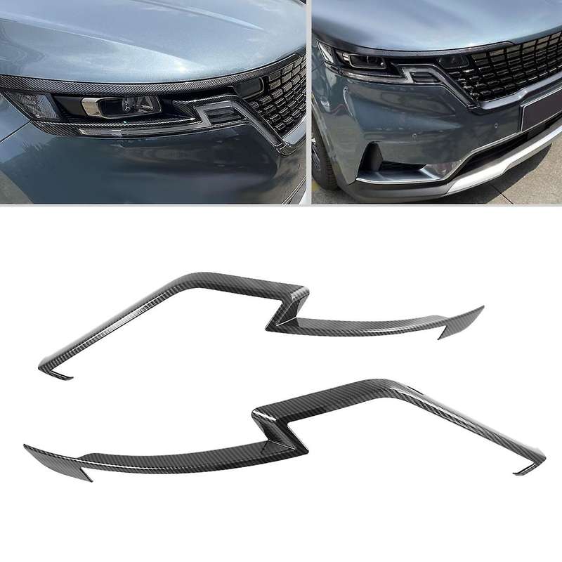 Carbon Fiber Car Headlights Eyebrows Eyelids Cover Tirm for Carnival 2021 Accessories