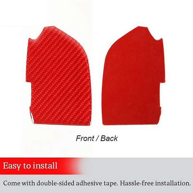 Carbon Fiber Car Inner Door Handle Bowl Cover Stickers for 2012 2013 2014 2015 (Red)