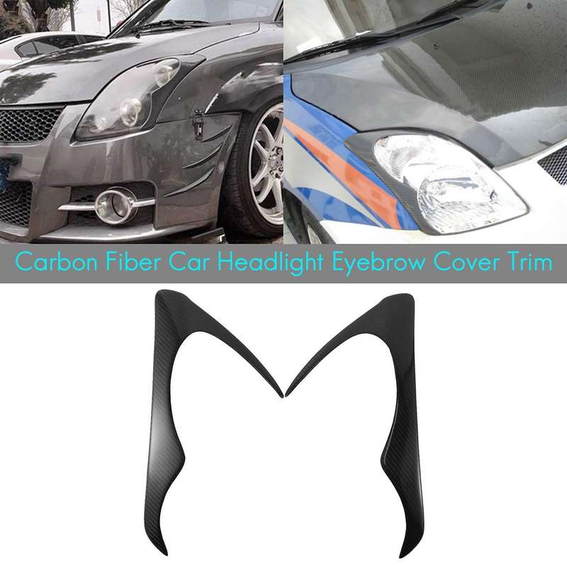 Carbon Fiber Car Headlight Eyebrow Cover Trim Head Light Lamp Sticker for Swift 2005-2011