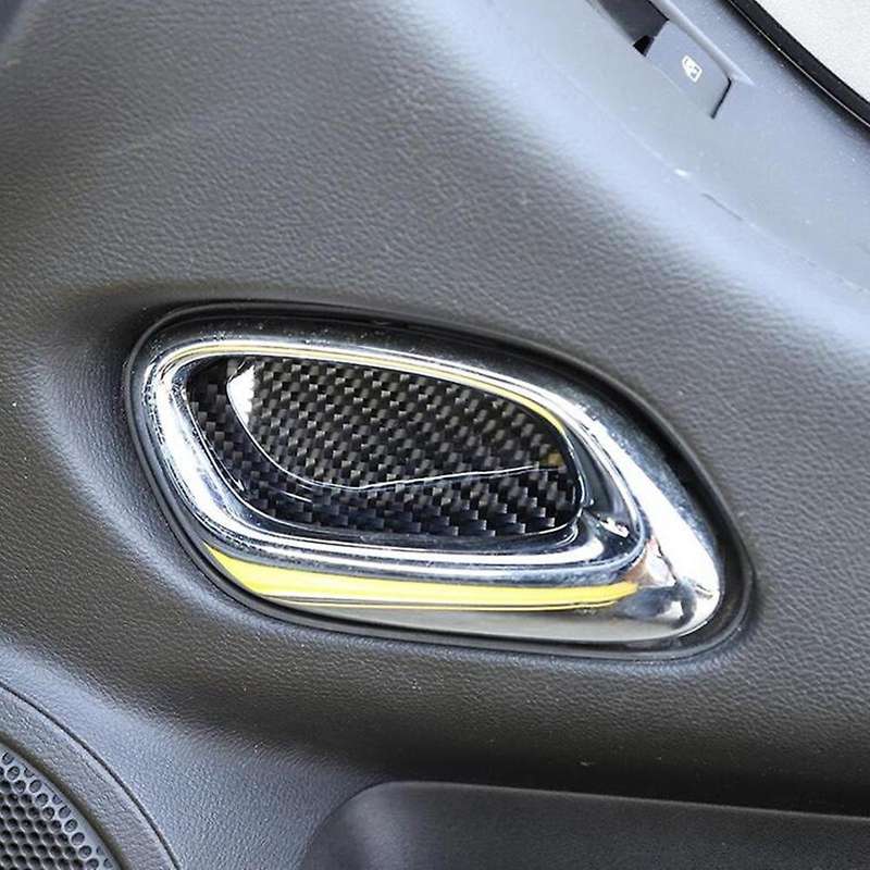 Carbon Fiber Car Inner Door Handle Bowl Cover Stickers for 2012 2013 2014 2015 (Carbon Fiber)