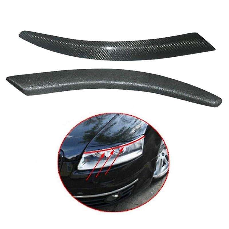 Carbon Fiber Car Headlight Eyebrow Cover Trim Sticker Head Light Lamp Eyelid for  A6 C6 2005-2011