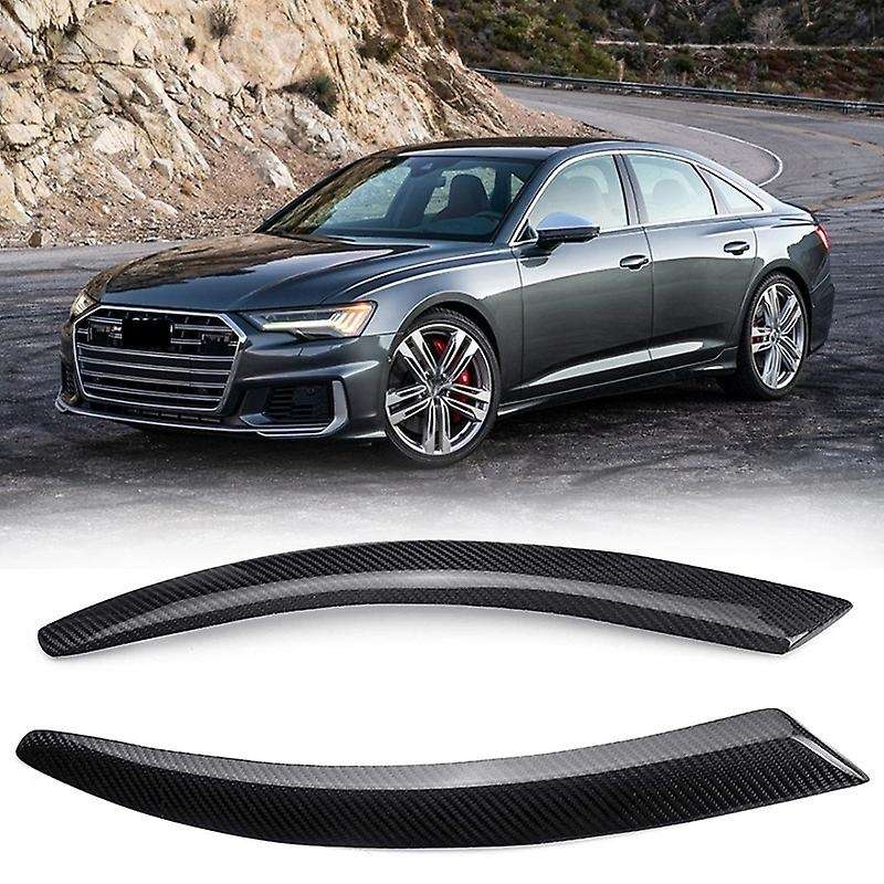 Carbon Fiber Car Headlight Eyebrow Cover Trim Sticker Head Light Lamp Eyelid for  A6 C6 2005-2011