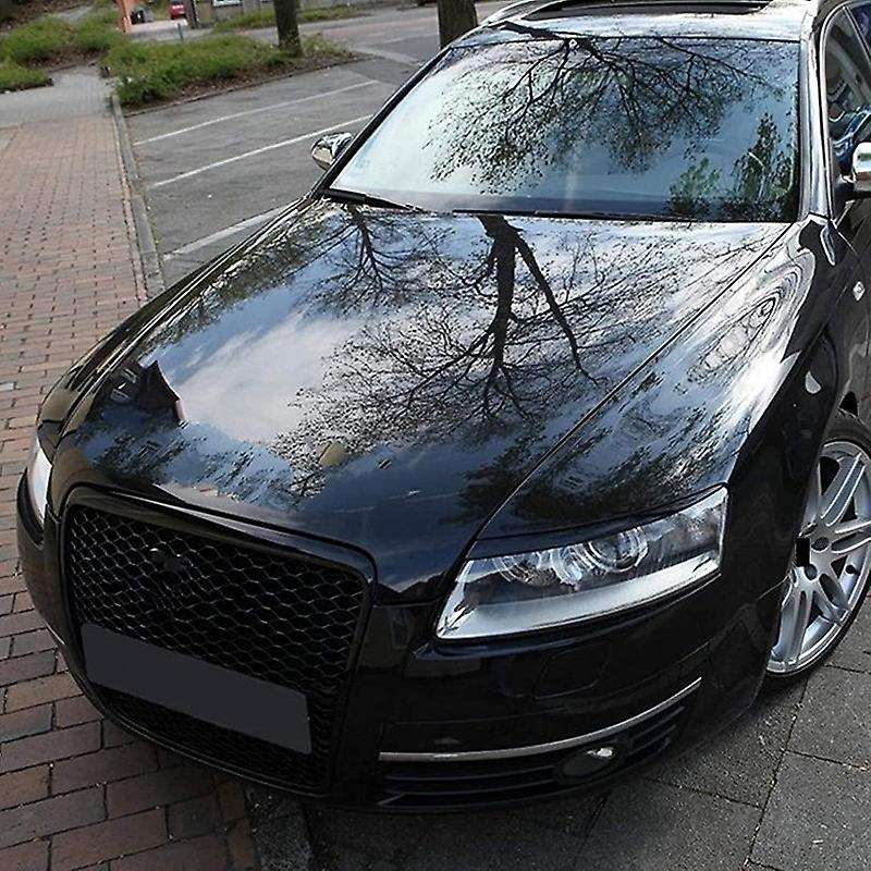 Carbon Fiber Car Headlight Eyebrow Cover Trim Sticker Head Light Lamp Eyelid for  A6 C6 2005-2011