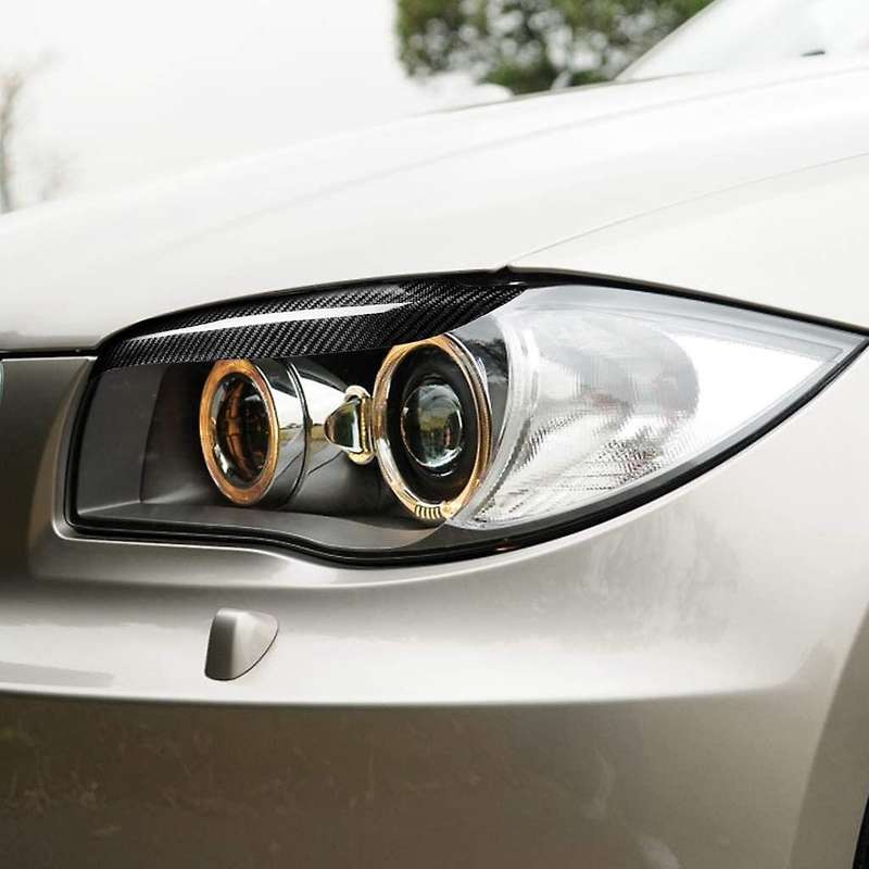Carbon Fiber Car Headlight Eyebrows Eyelids Cover for- E81 E82 E87 E88