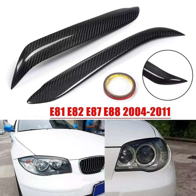Carbon Fiber Car Headlight Eyebrows Eyelids Cover for- E81 E82 E87 E88