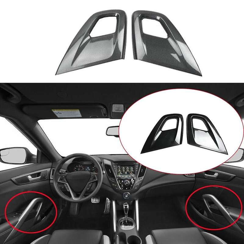 Carbon Fiber Car Interior Door Armrest Pull Handle Protective Cover Trim for 2011-2017 Accessories