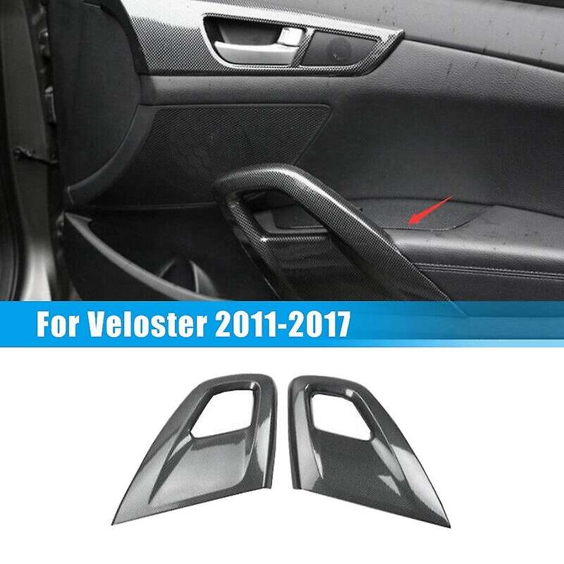 Carbon Fiber Car Interior Door Armrest Pull Handle Protective Cover Trim for 2011-2017 Accessories