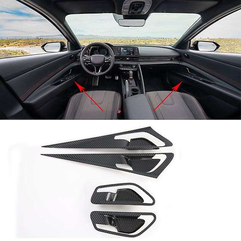 Carbon Fiber Car Inner Handle Frame Window Switch Panel Frame Cover Trim Decoration for 2020 2021