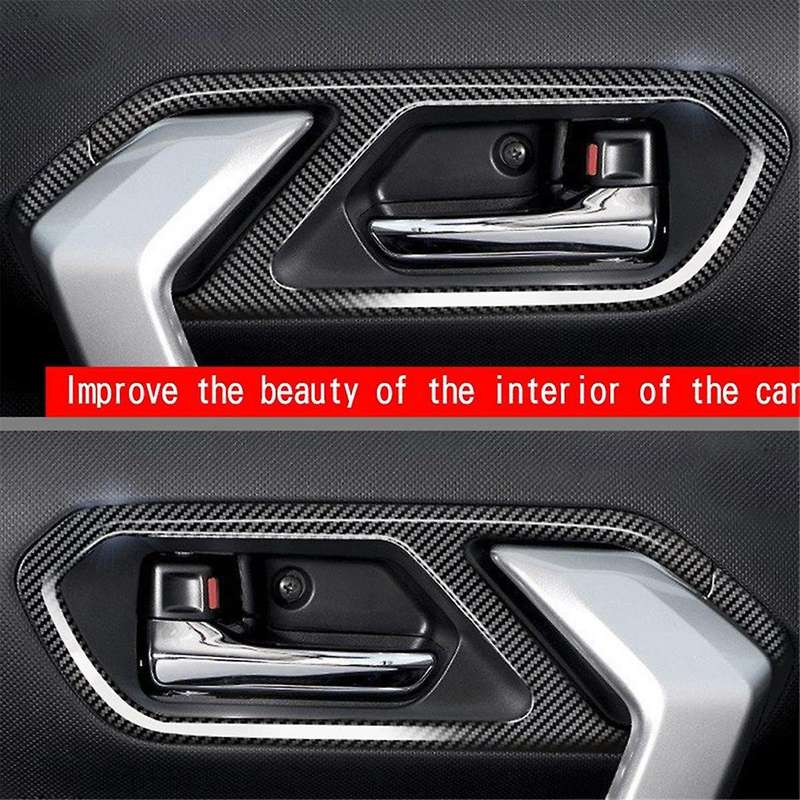 Carbon Fiber Car Interior Door Handle Bowl Panel Frame Cover Trim Sticker for Raize/ 2020-2022