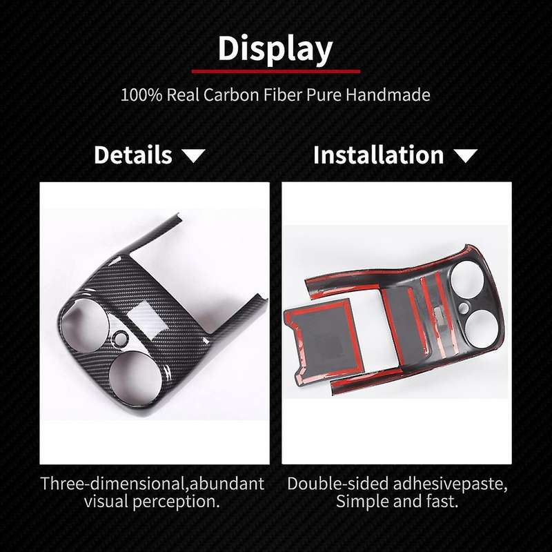 Carbon Fiber Car Rear Air Conditioner Outlet Vent Cover Decoration for E Class E200 E320 E260 E300 E