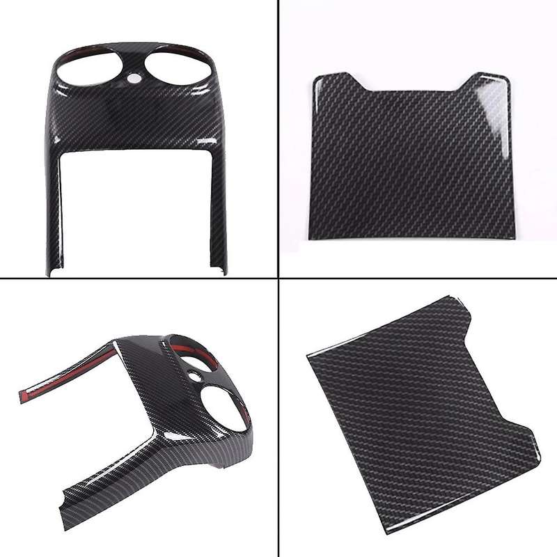 Carbon Fiber Car Rear Air Conditioner Outlet Vent Cover Decoration for E Class E200 E320 E260 E300 E