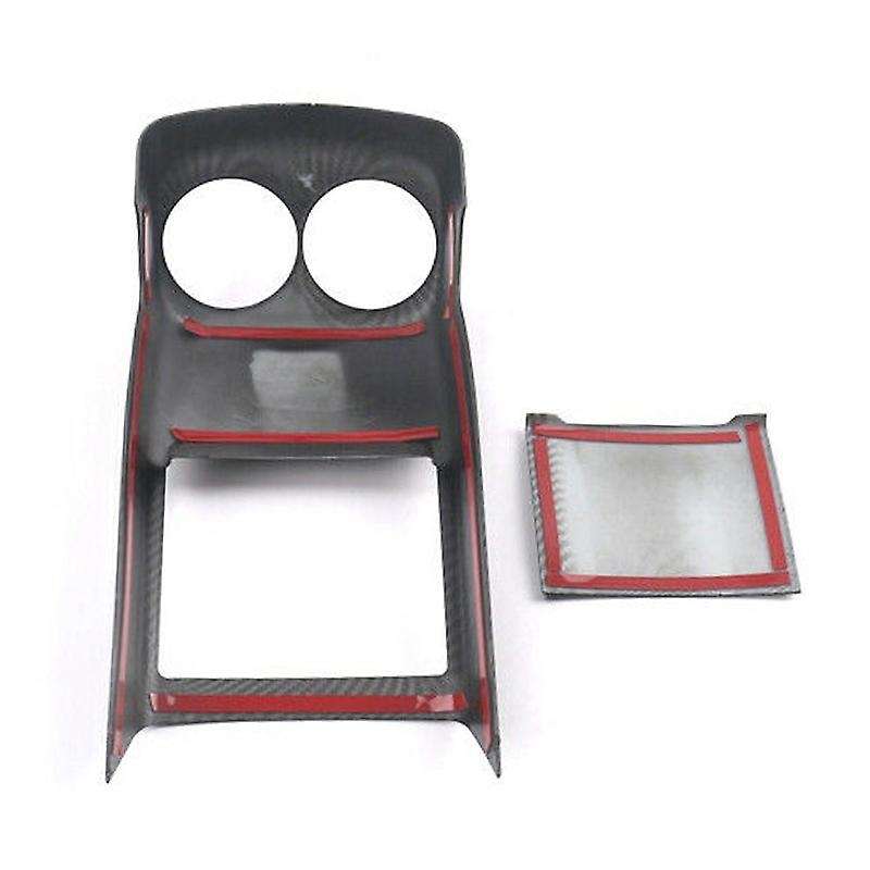 Carbon Fiber Car Rear Exhaust Vent Strip Rear Armrest Box Anti-Kick Plate for - A Class W177 C118 A2