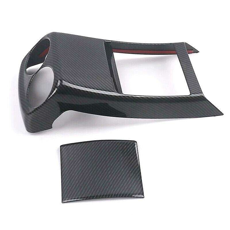 Carbon Fiber Car Rear Exhaust Vent Strip Rear Armrest Box Anti-Kick Plate for - A Class W177 C118 A2