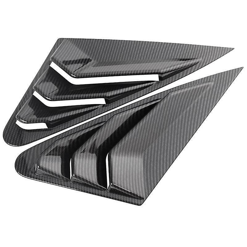 Carbon Fiber Car Rear Triangular Window Louvers Side Vent Cover Decoration for  A4 2017 2018 2019