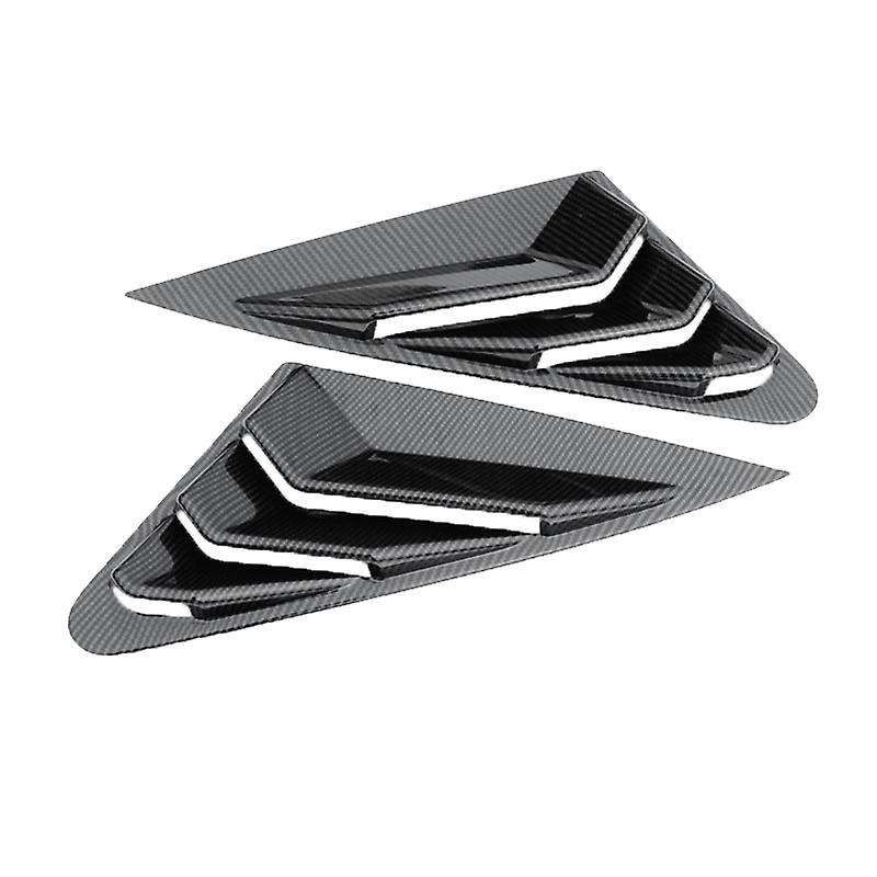 Carbon Fiber Car Rear Triangular Window Louvers Side Vent Cover Decoration for  A4 2017 2018 2019