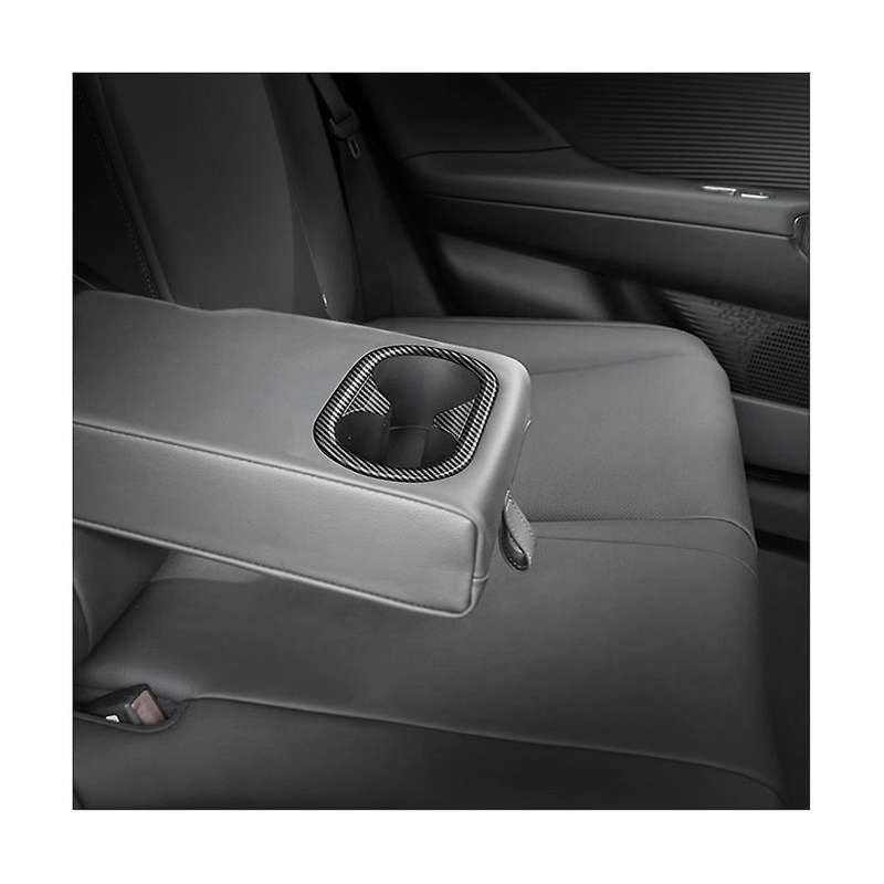 Carbon Fiber Car Rear Water Cup Holder Frame Trim Abs Stickers for Ioniq 6 2022-2023 Interior Styli