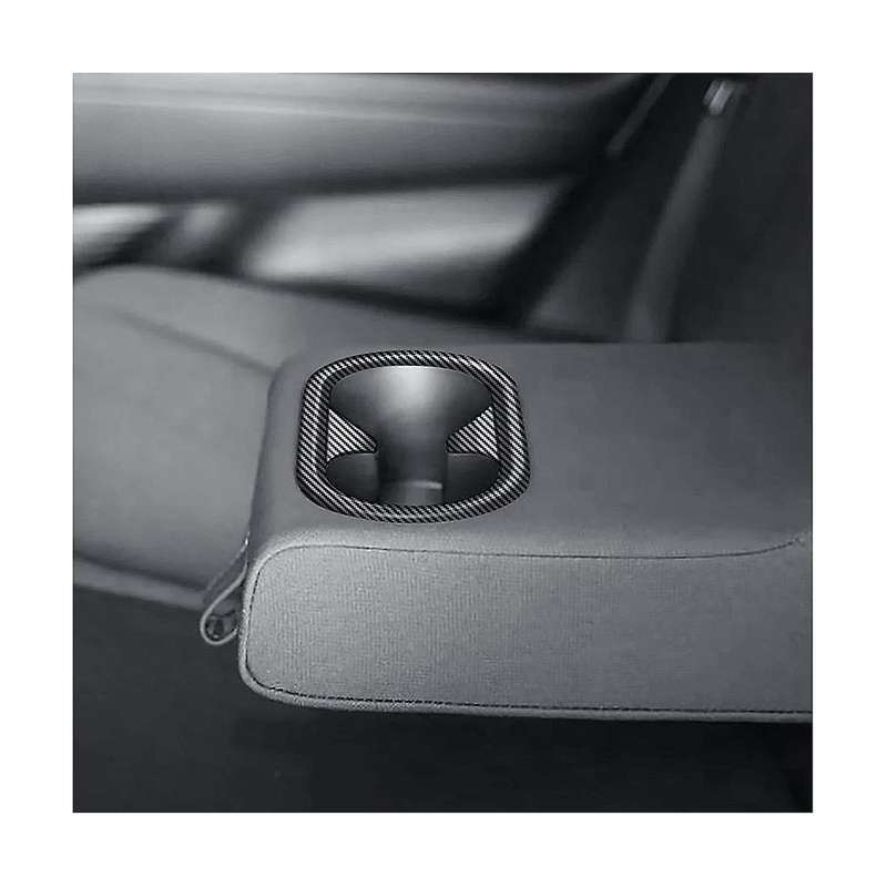 Carbon Fiber Car Rear Water Cup Holder Frame Trim Abs Stickers for Ioniq 6 2022-2023 Interior Styli