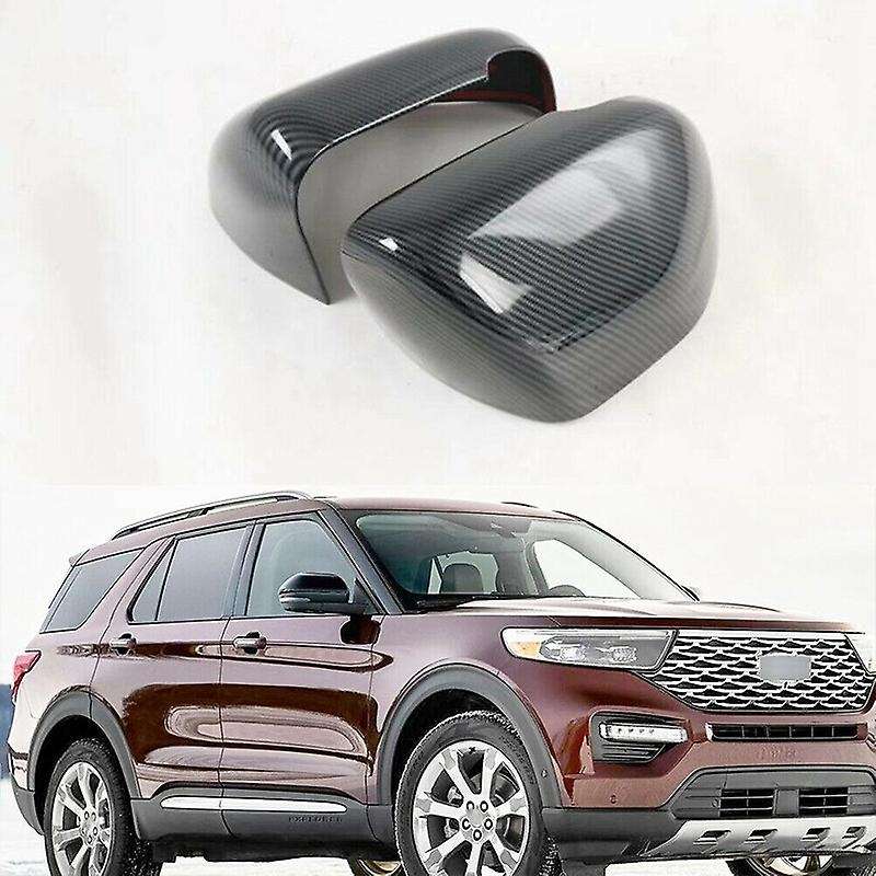 Carbon Fiber Car Rearview Cover Rear Mirror Protector for Explorer 2020 Accessories Auto Decoration