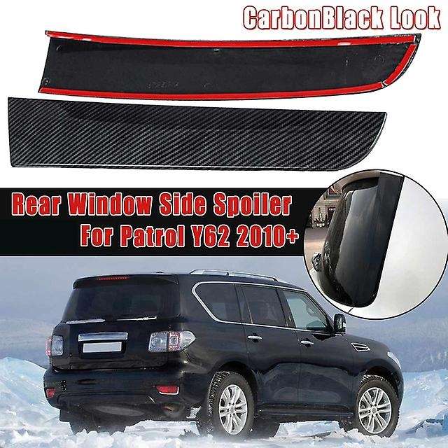 Carbon Fiber Car Rear Window Side Spoiler Wing Trim for Patrol Y62 2010 2011+