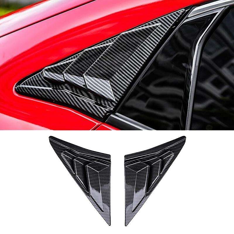 Carbon Fiber Car Rear Triple-cornered Window Louvers Side Vent Cover Decoration for Hatchback 2016-2