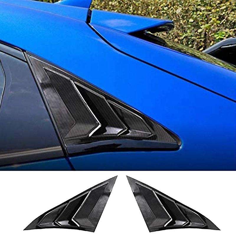 Carbon Fiber Car Rear Triple-cornered Window Louvers Side Vent Cover Decoration for Hatchback 2016-2