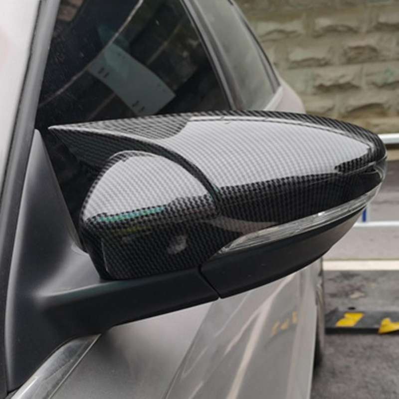 Carbon Fiber Car Rearview Mirror Cover Horn Style for 2021