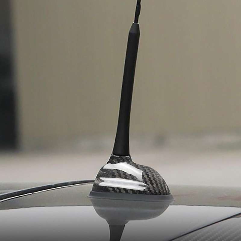 Carbon Fiber Car Roof Fin Antenna Signal Aerials Cover Trim for R55 R56(Black Carbon)