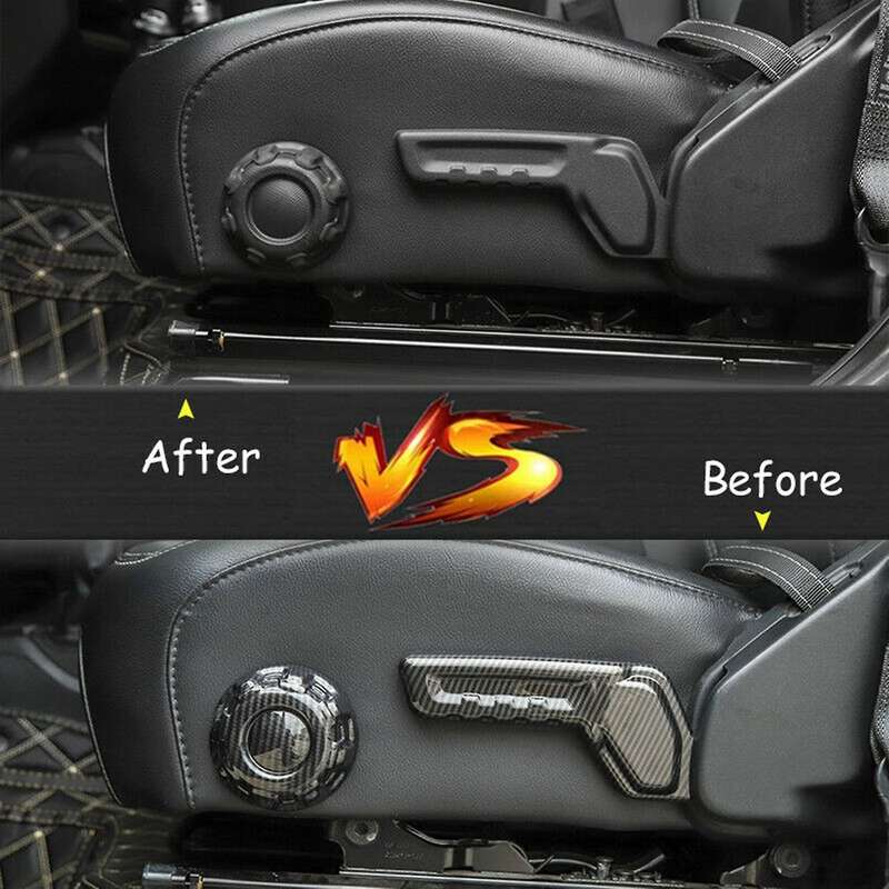 Carbon Fiber Car Seat Adjust Decoration Cover Trim for Wrangler JL 2018 -2020