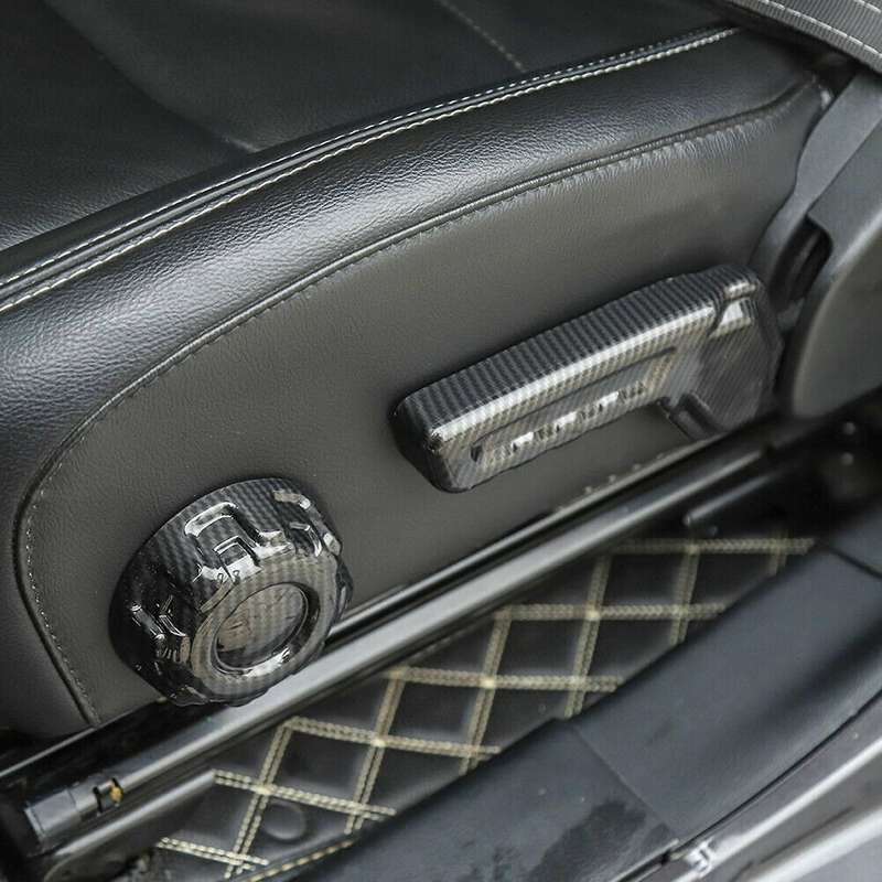 Carbon Fiber Car Seat Adjust Decoration Cover Trim for Wrangler JL 2018 -2020