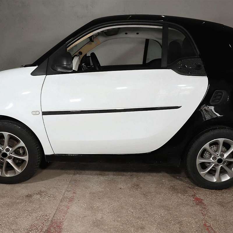 Carbon Fiber Car Side Door Body Molding Trim Side Protector Strips Trim Cover for Smart 453 Fortwo 2