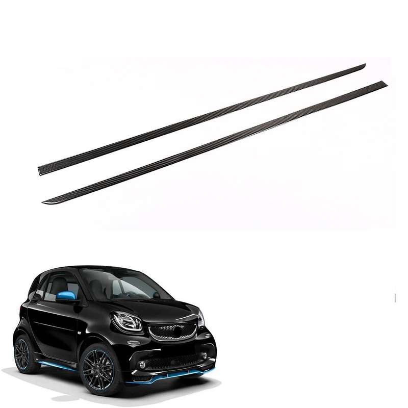Carbon Fiber Car Side Door Body Molding Trim Side Protector Strips Trim Cover for Smart 453 Fortwo 2