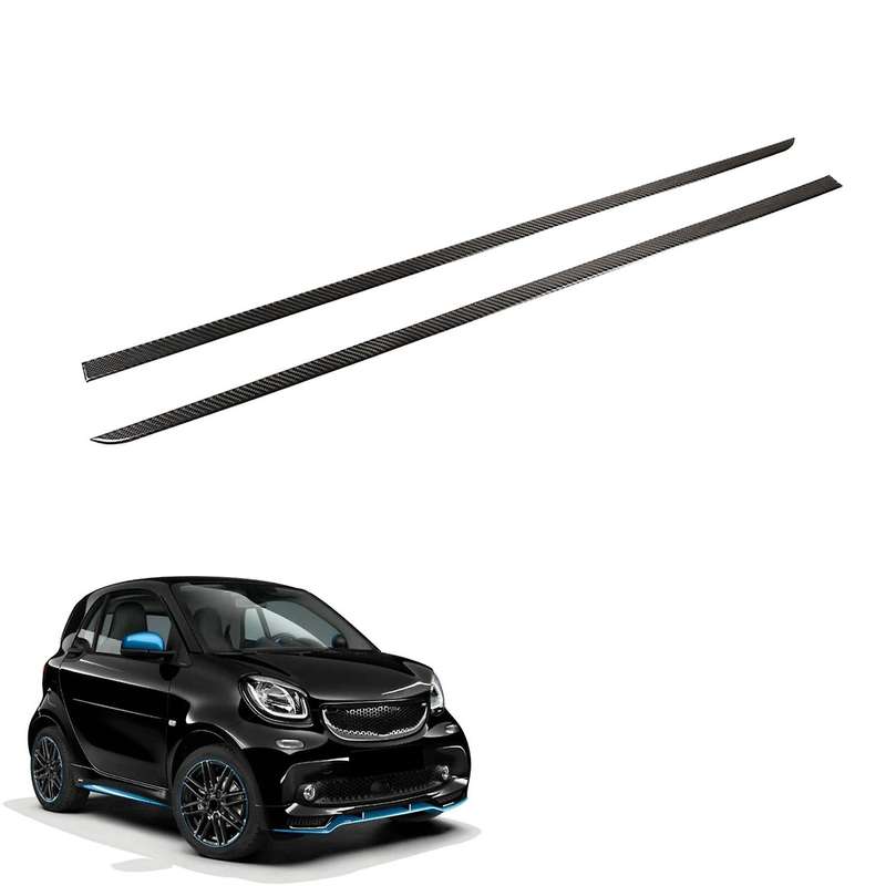 Carbon Fiber Car Side Door Body Molding Trim Side Protector Strips Trim for Smart 453 Fortwo 2-door