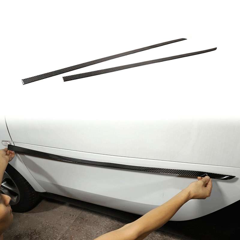 Carbon Fiber Car Side Door Body Molding Trim Side Protector Strips Trim for Smart 453 Fortwo 2-door