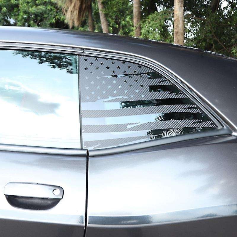 Carbon Fiber Car Side Blinds Rear Window Flag Decorative Stickers Trim for 2008-2020