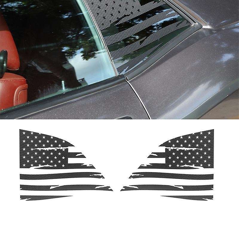 Carbon Fiber Car Side Blinds Rear Window Flag Decorative Stickers Trim for 2008-2020