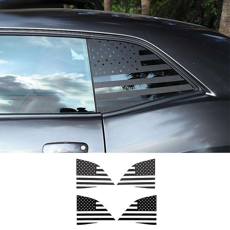 Carbon Fiber Car Side Blinds Rear Window Flag Decorative Stickers for 2008-2020