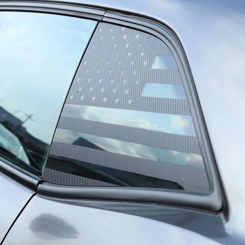 Carbon Fiber Car Side Blinds Rear Window Flag Decorative Stickers for 2008-2020