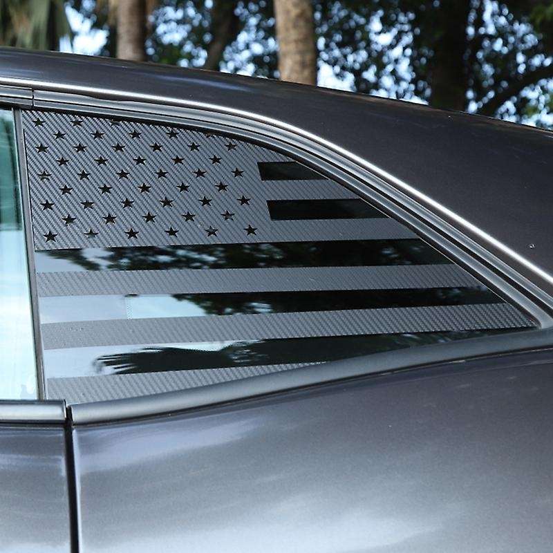 Carbon Fiber Car Side Blinds Rear Window Flag Decorative Stickers for 2008-2020