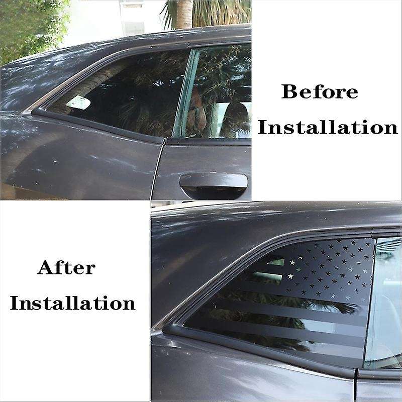 Carbon Fiber Car Side Blinds Rear Window Flag Decorative Stickers for 2008-2020