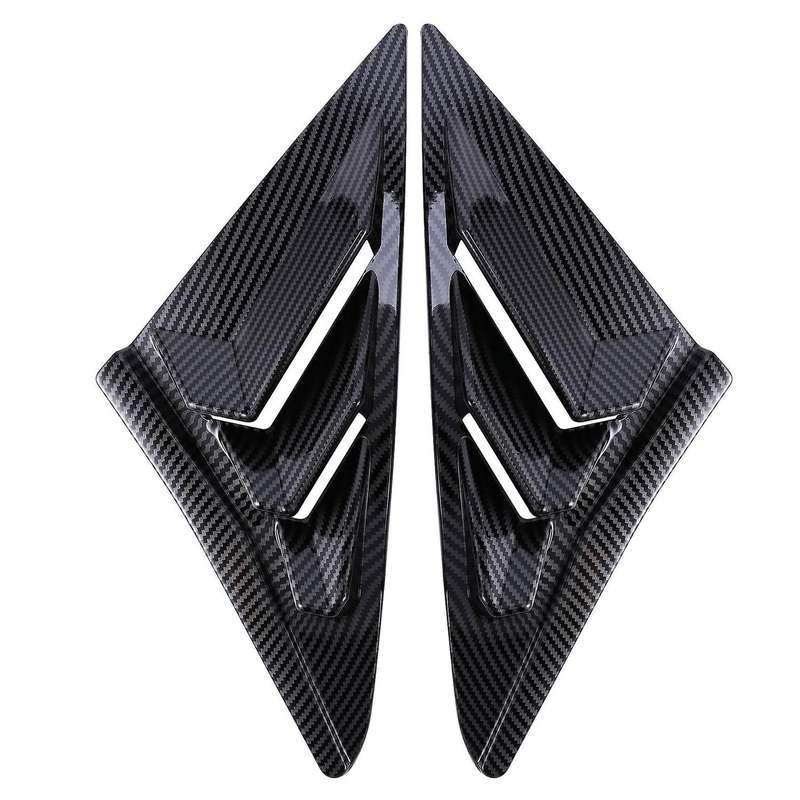 Carbon Fiber Car Side Vent Window Louver Shutter Covers Trim for Hatchback 2019-2020