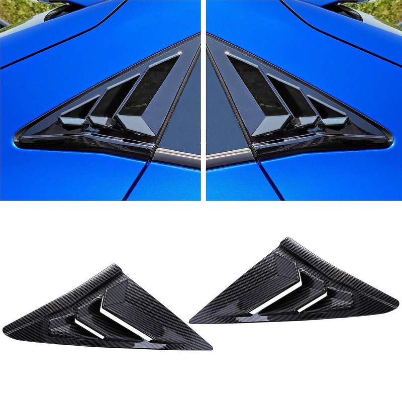 Carbon Fiber Car Side Vent Window Louver Shutter Covers Trim for Hatchback 2019-2020