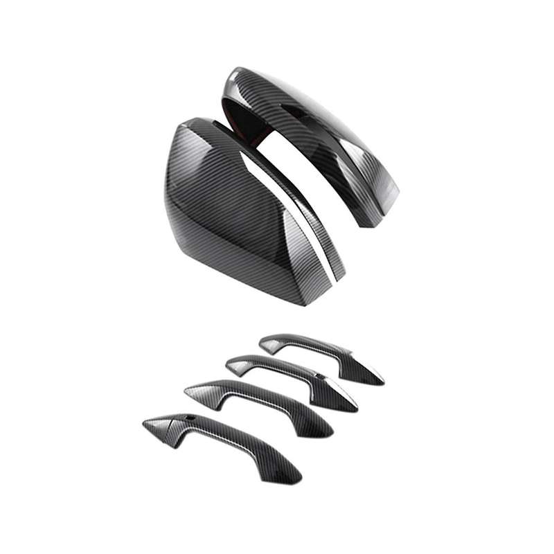 Carbon Fiber Car Side Rear View Mirror & Door Handle Cover Trim Decor Sticker Accessories for Nq5 20