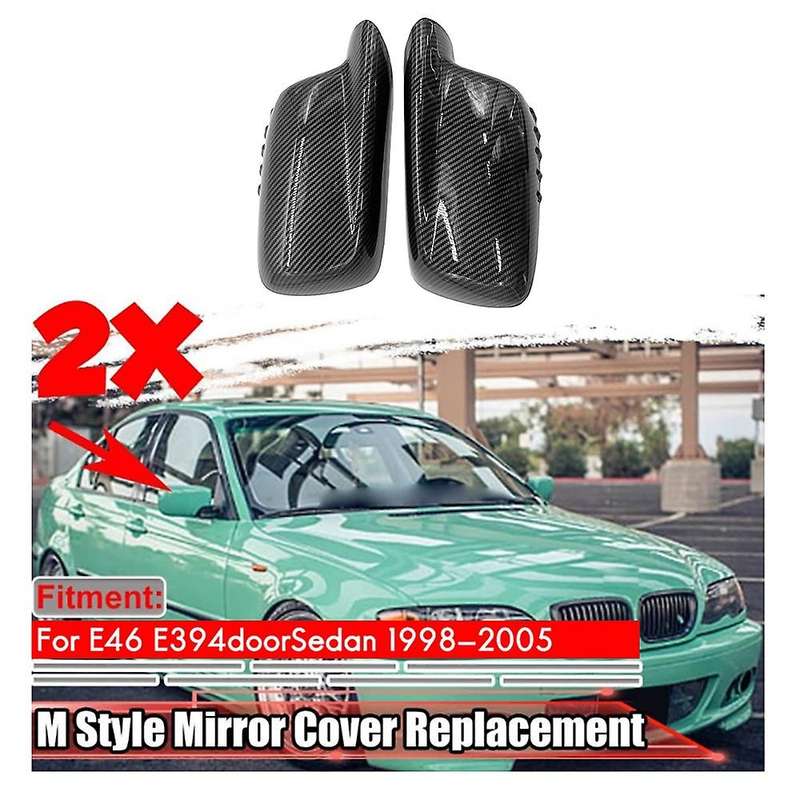 Carbon Fiber Car Side Rearview Mirror Cap Cover Rear View Mirror Covers Direct Replace for E46 E65 E