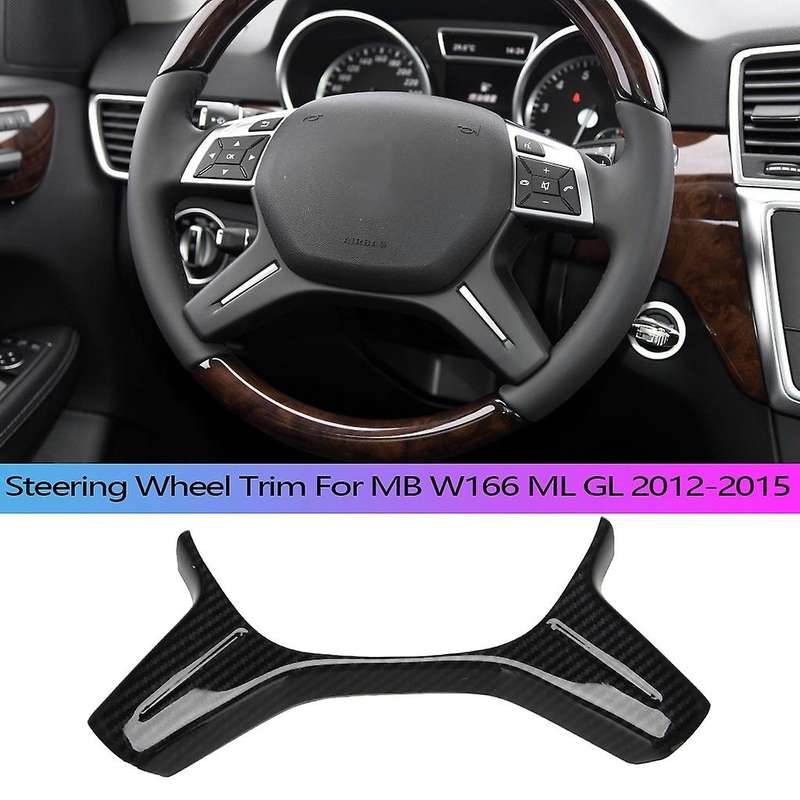 Carbon Fiber Car Steering Wheel Button Panel Cover Trim for W166 ML 2012-2015 Decoration Accessories