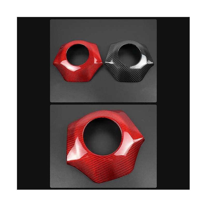Carbon Fiber Car Steering Wheel Center Trim Sticker for 2016-2023(red)