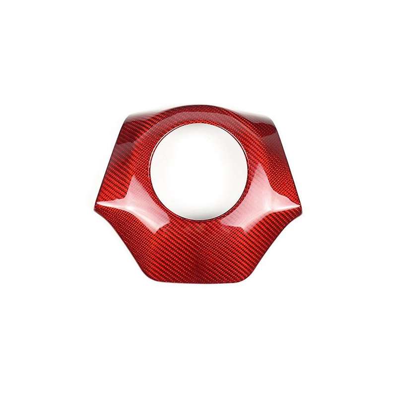 Carbon Fiber Car Steering Wheel Center Trim Sticker for 2016-2023(red)
