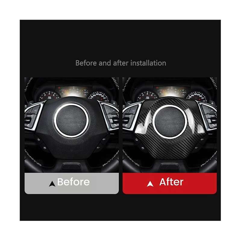 Carbon Fiber Car Steering Wheel Center Trim Sticker for 2016-2023(red)