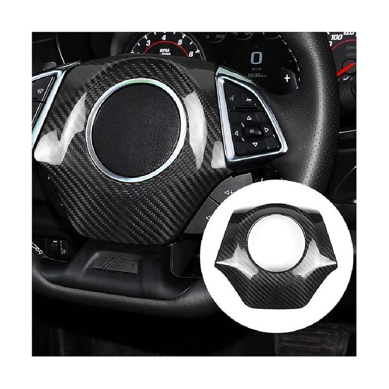 Carbon Fiber Car Steering Wheel Center Trim Sticker for 2016-2023(red)