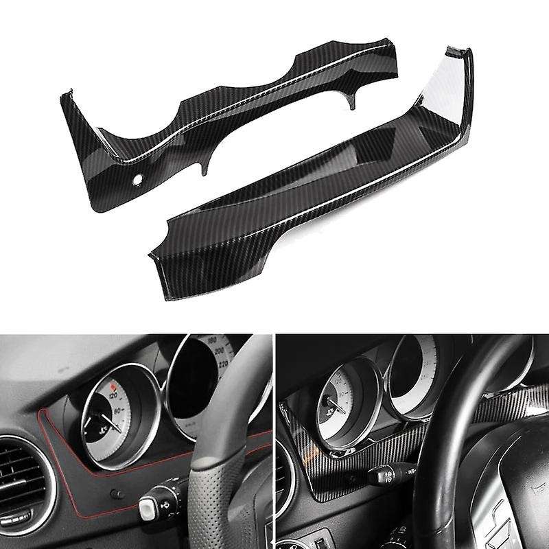 Carbon Fiber Car Steering Dashboard Panel Cover Frame Trim for C Class W204 2011 2012 2013
