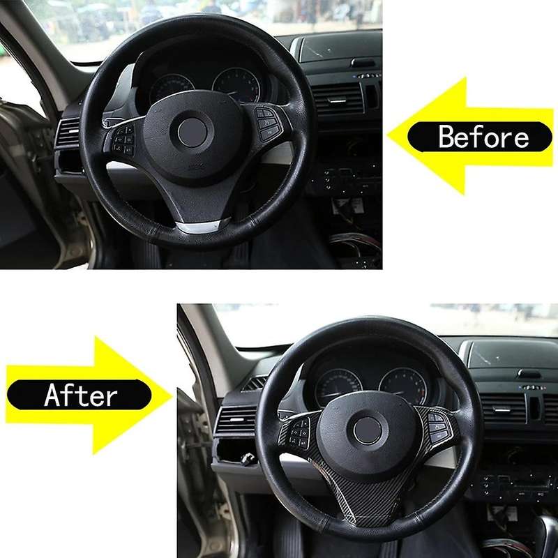 Carbon Fiber Car Steering Wheel Decoration Frame Trim for- X3 E83 2006-2009
